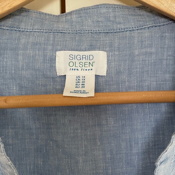 Sigrid Olsen blue shirt women 1x - Picture 4 of 4